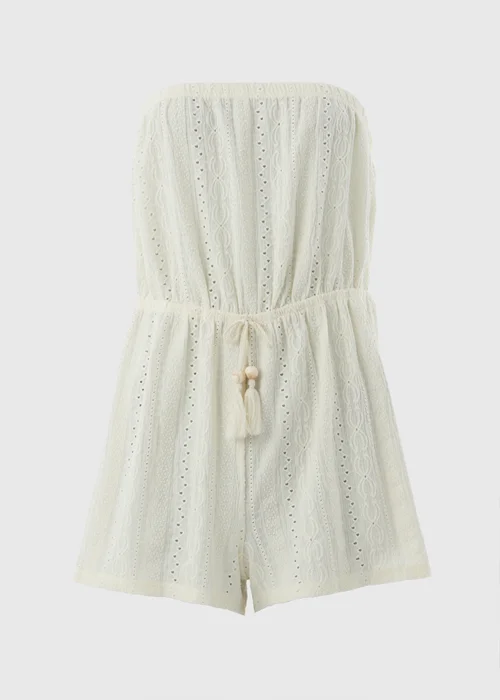 White Bandeau Playsuit - S Image 4