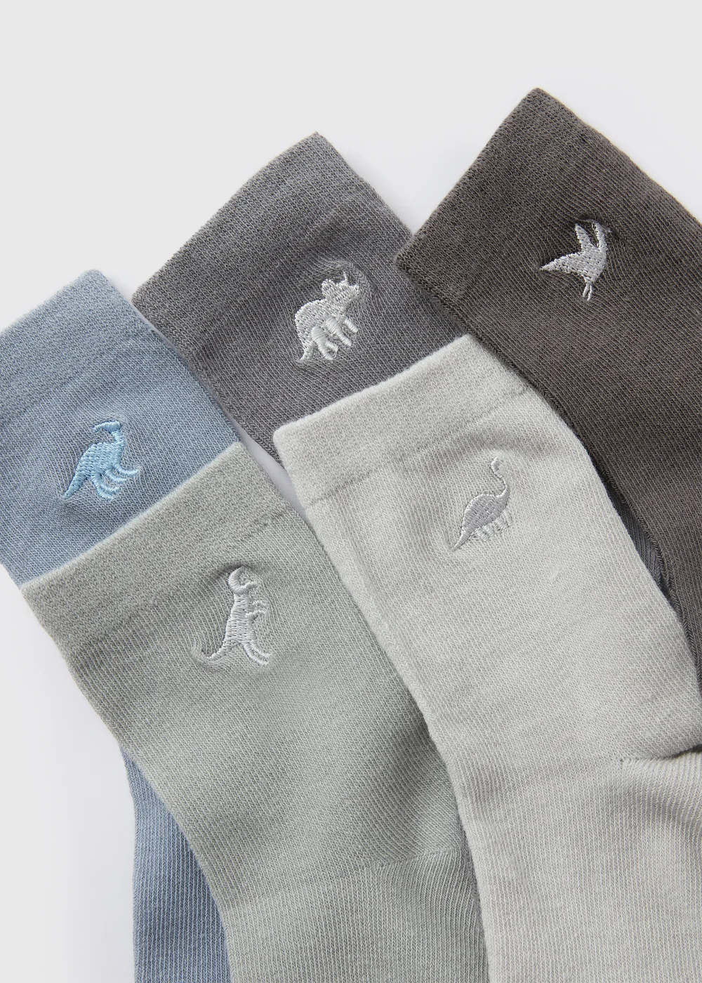 5 Pack Boys Dino Embroidered Socks (Younger 6-Older 6.5) - 4-6.5 Image 2