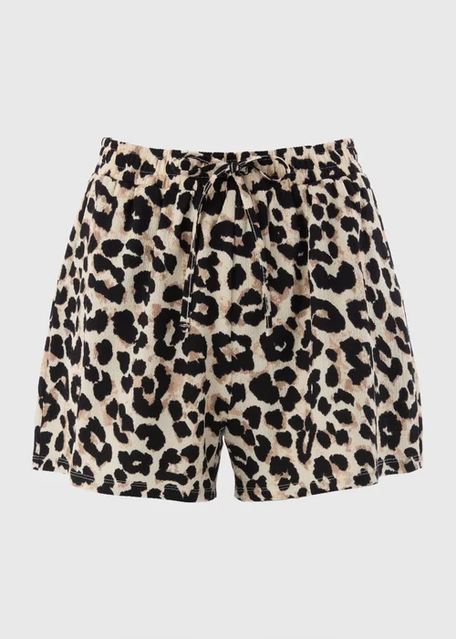 Brown Leopard Co Ord Shorts - S Image 4