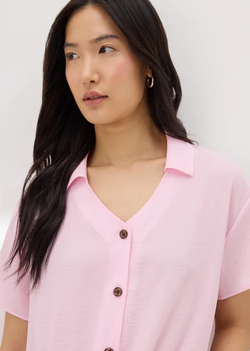 Pink Tie Front Shirt - 8 Image 2
