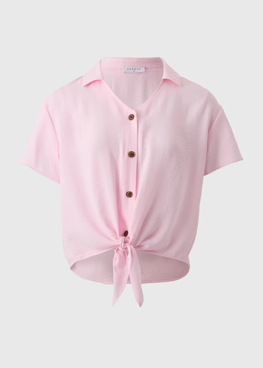 Pink Tie Front Shirt - 8 Image 4