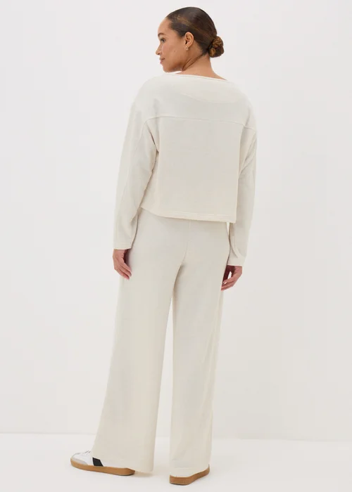 Oatmeal Wide Leg Jogging Bottoms - XS Image 3