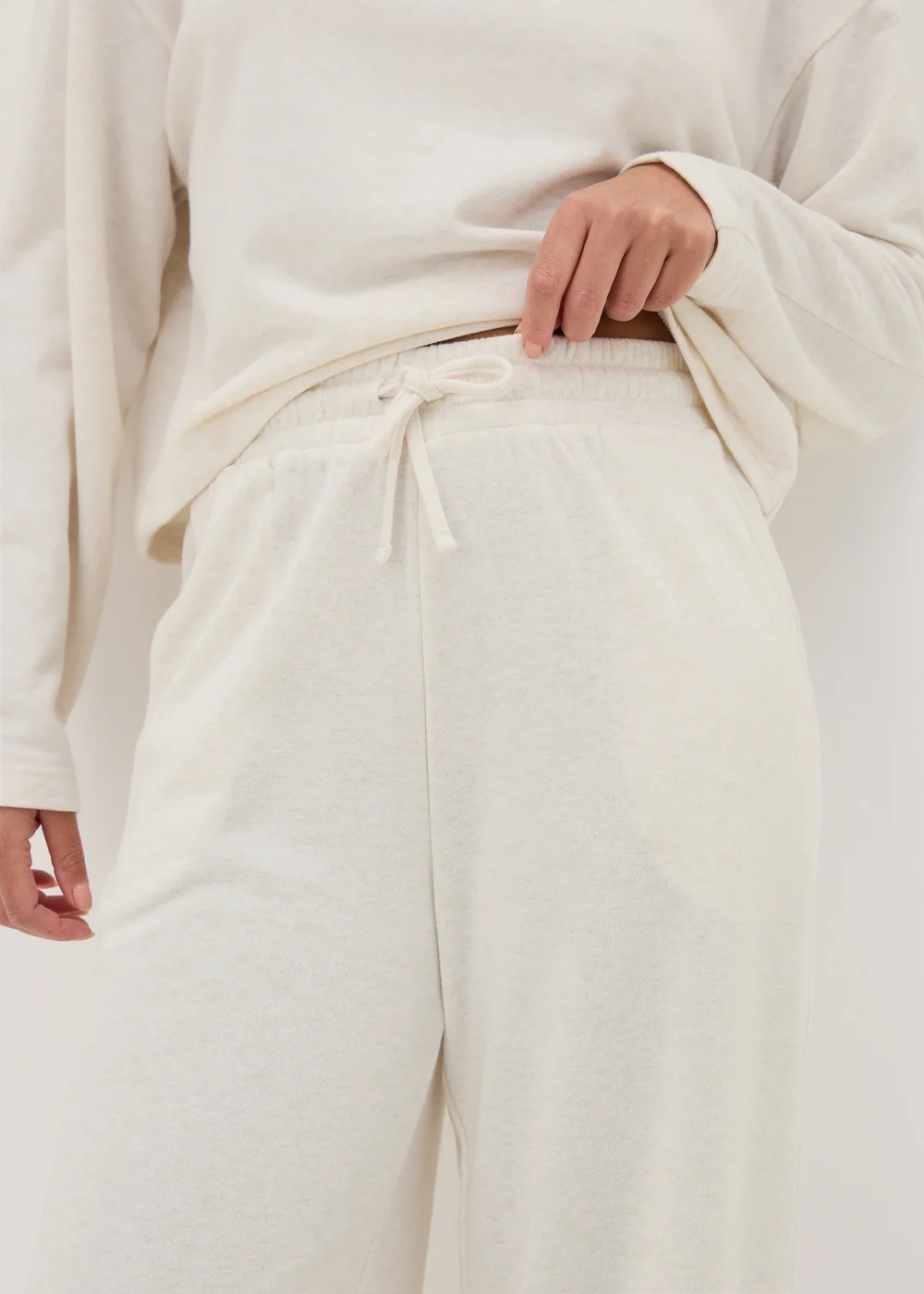 Oatmeal Wide Leg Jogging Bottoms - XS Image 2