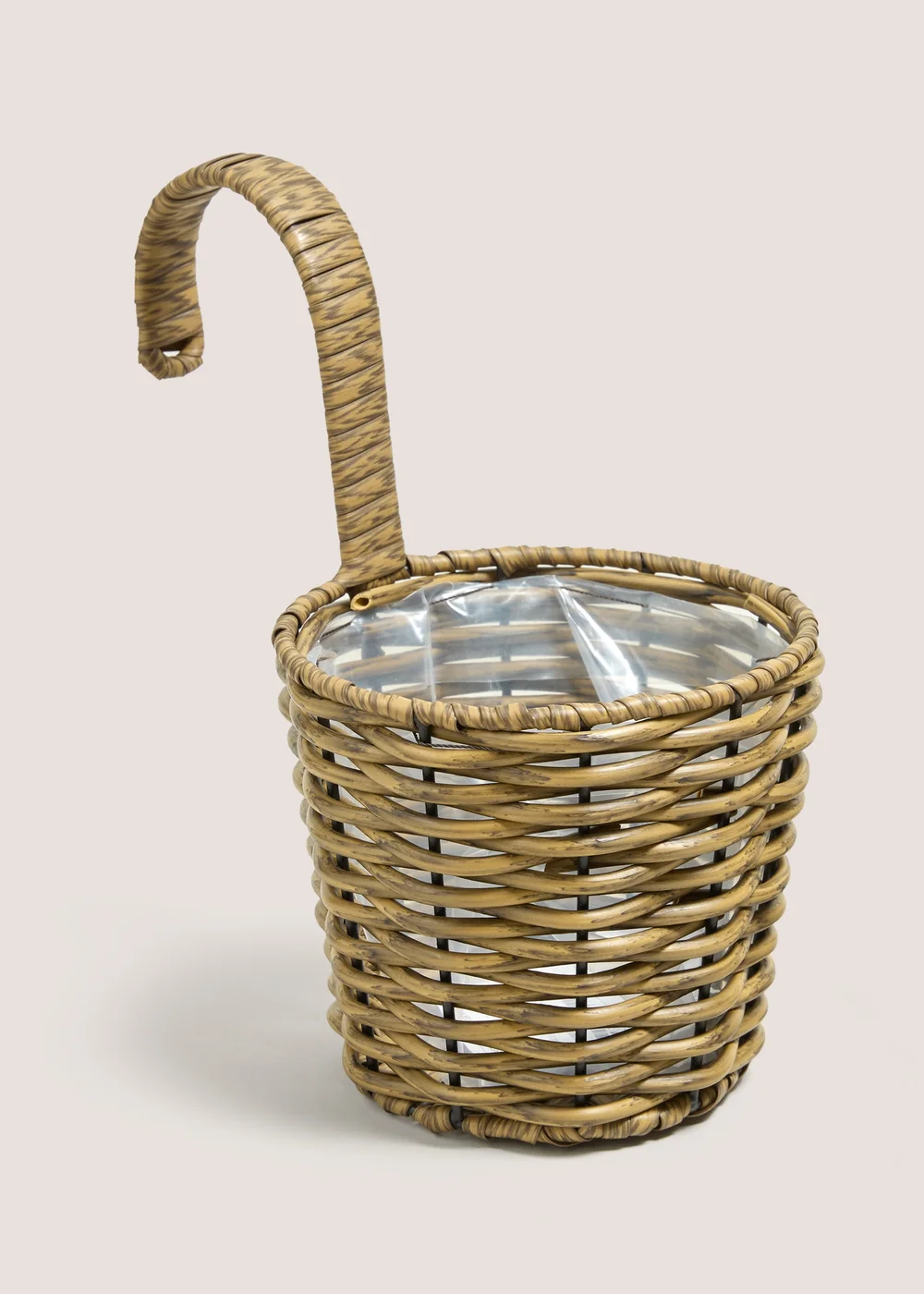 Natural Plastic Woven Wall Planter Image 1