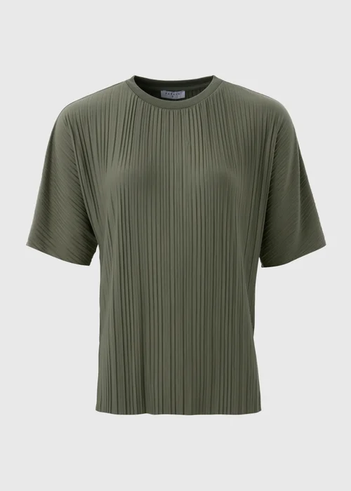 Khaki Plisse Co Ord T-Shirt - S Image 3