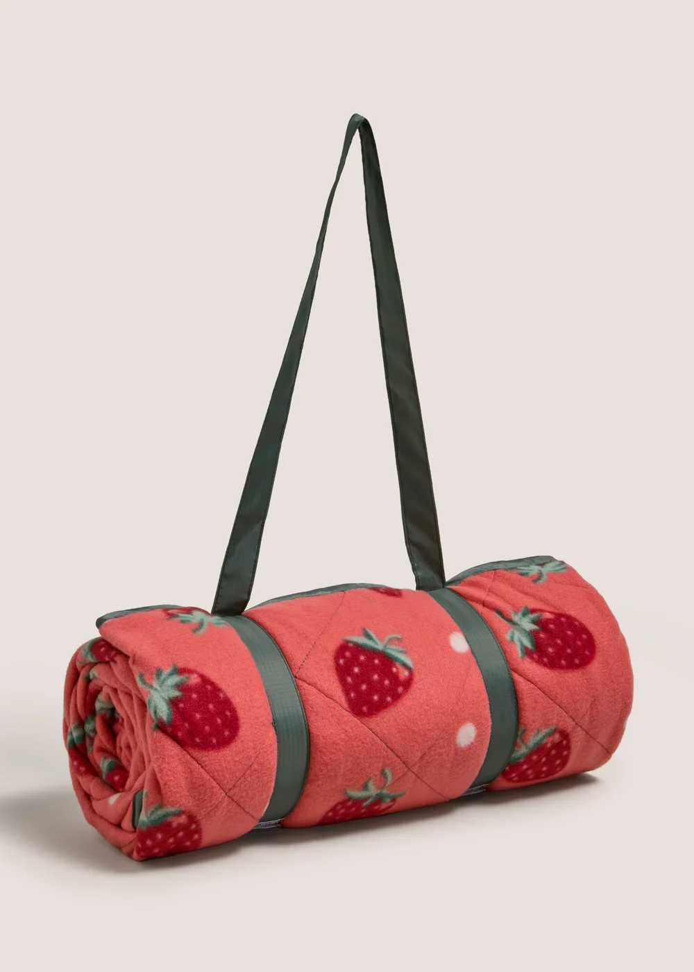 Red Quilted Strawberry Blanket Image 1