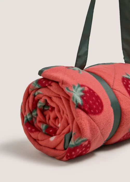Red Quilted Strawberry Blanket Image 2