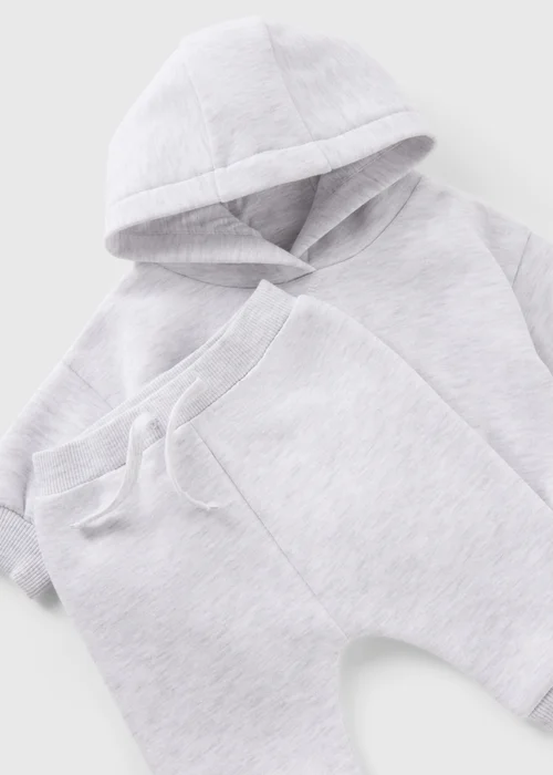 Baby Grey Hoodie & Jogging Bottom Set (Newborn-23mths) - 0-3 months Image 2