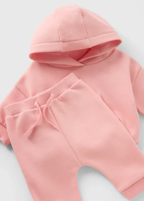 Baby Pink Hoodie & Jogging Bottom Set (Newborn-23mths) - 0-3 months Image 2