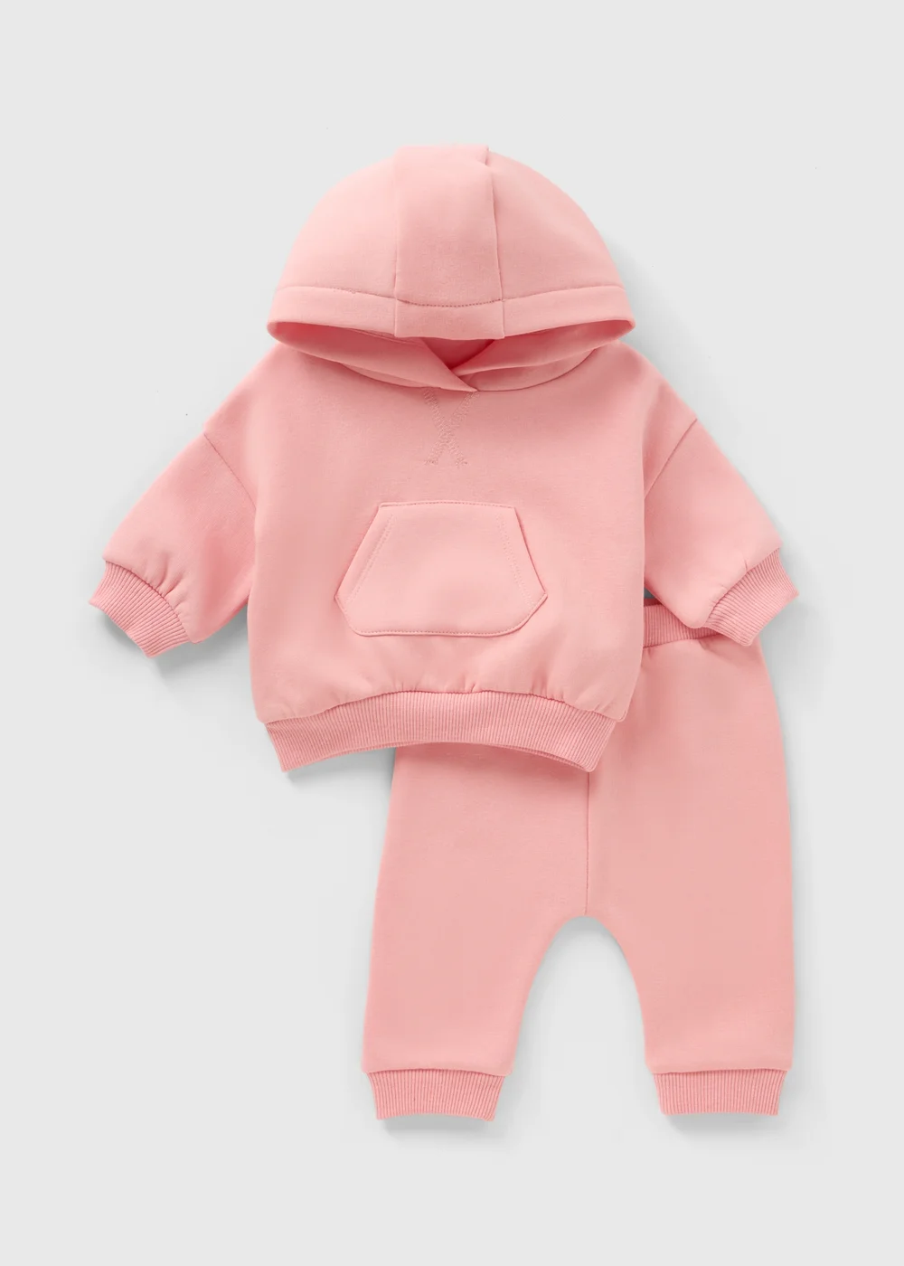 Baby Pink Hoodie & Jogging Bottom Set (Newborn-23mths) - 0-3 months Image 1