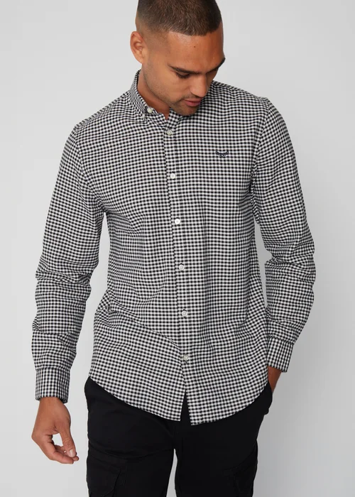 Threadbare Black Cotton Long Sleeve Check Shirt - S Image 1