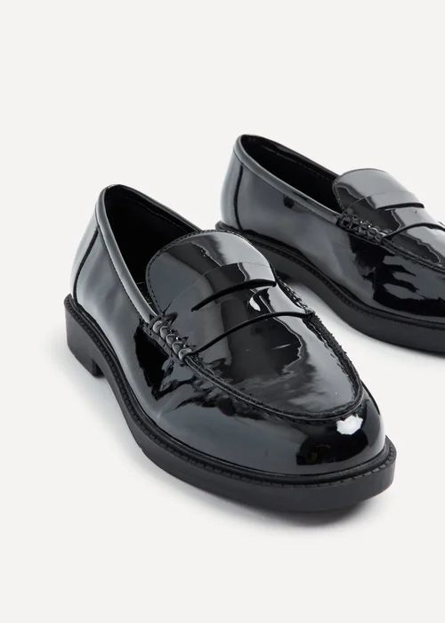 Linzi Cartia Wide Fit Black Patent Loafer - 3 Image 4