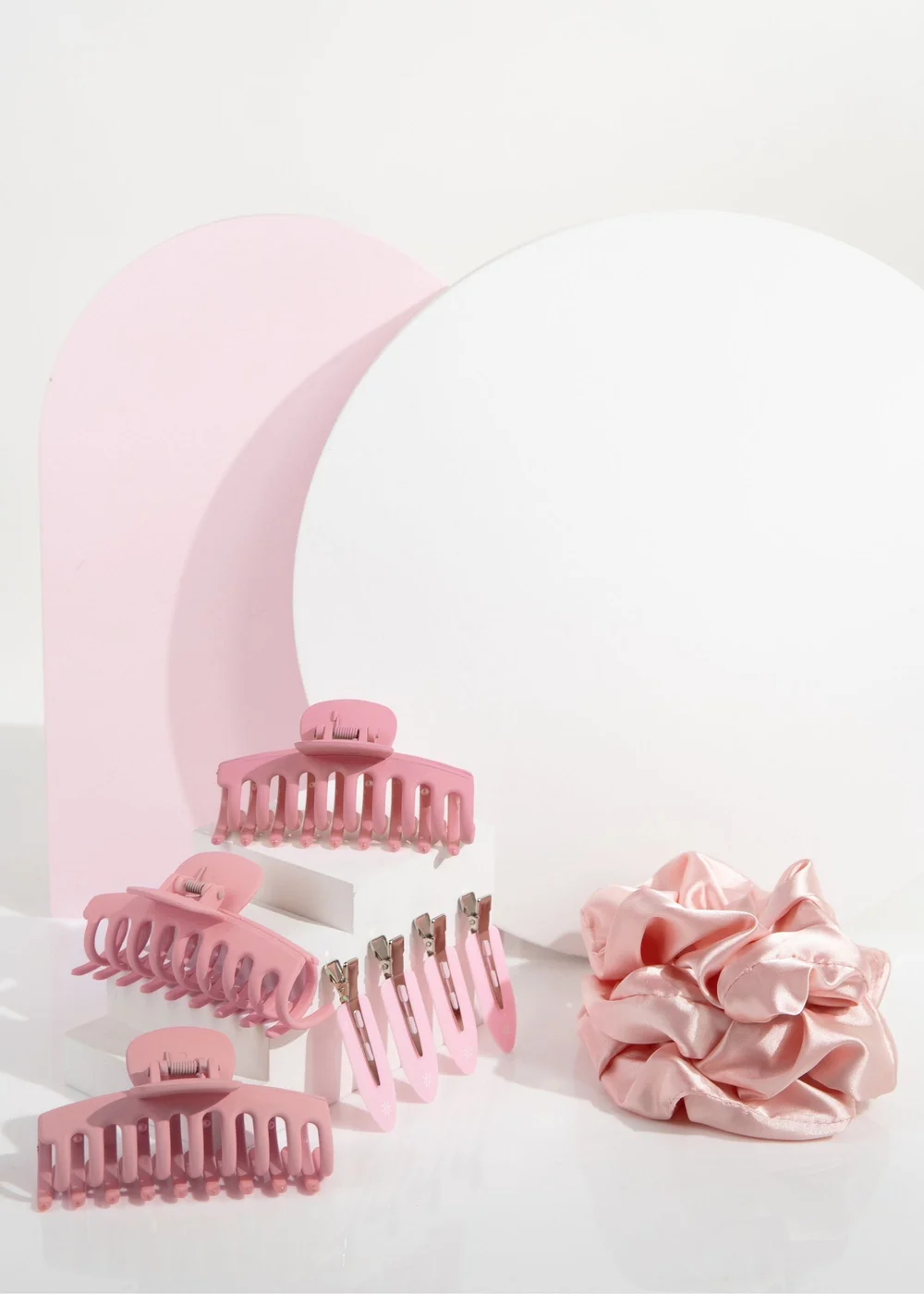 Brushworks Pink Complete Hair Clip & Scrunchie Set - One Size Image 3