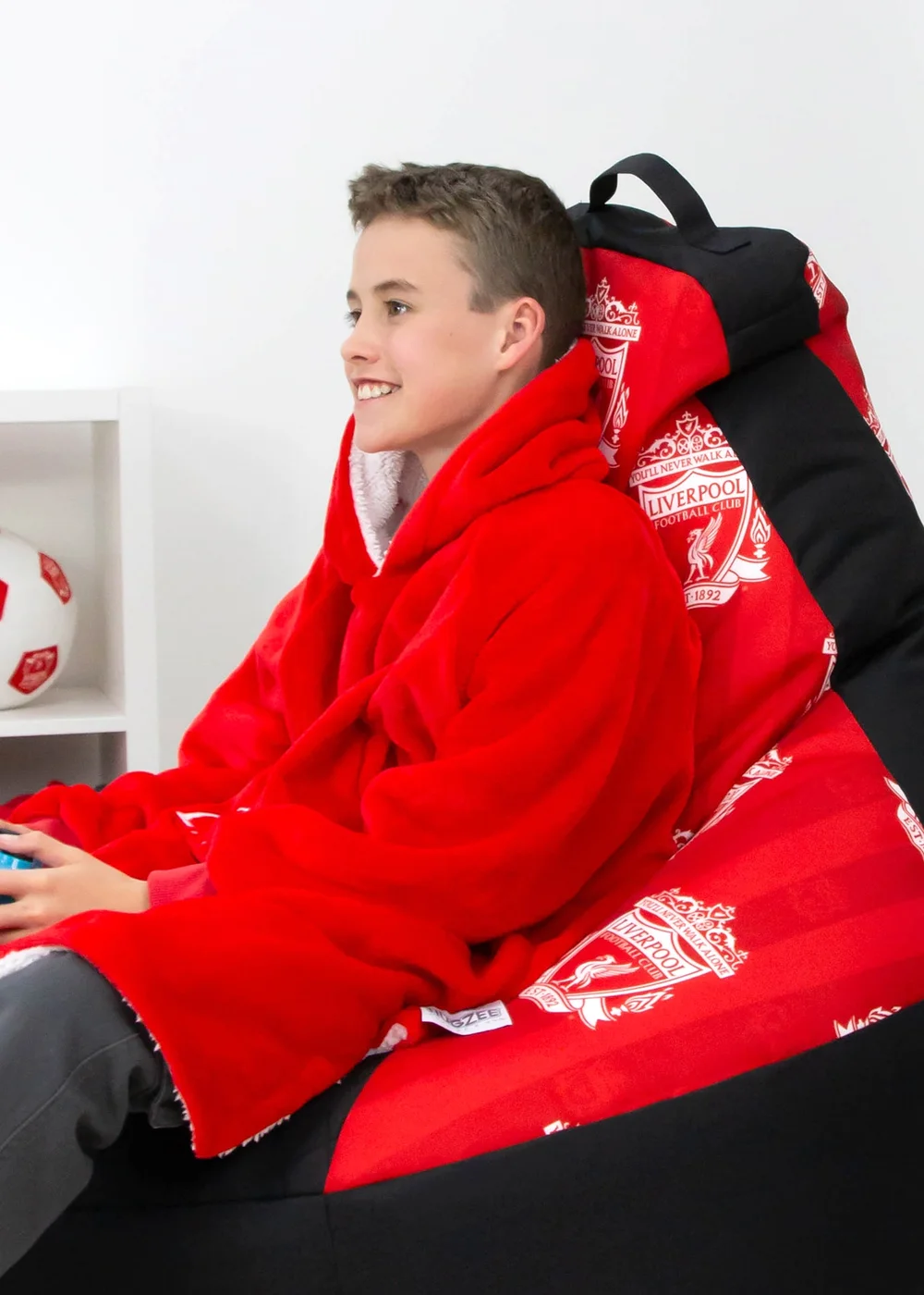 Liverpool High Back Red Lounging Gaming Bean Chair - One Size Image 5