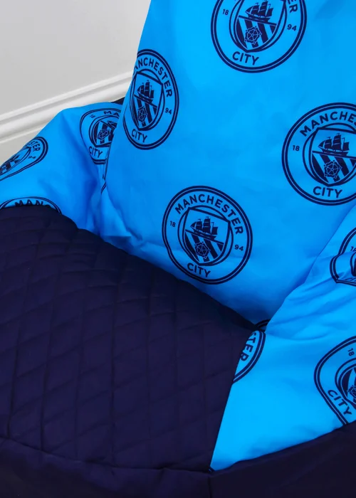 Manchester City High Back Blue Lounging Gaming Bean Chair - One Size Image 3