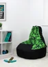 Minecraft High Back Green Lounging Gaming Bean Chair - One Size Image 1