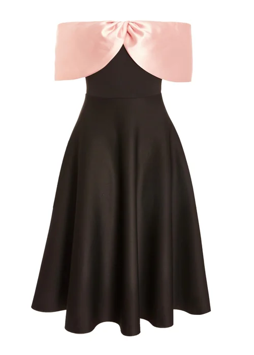 Quiz Black Bardot Midi Skater Dress - 4 Image 4