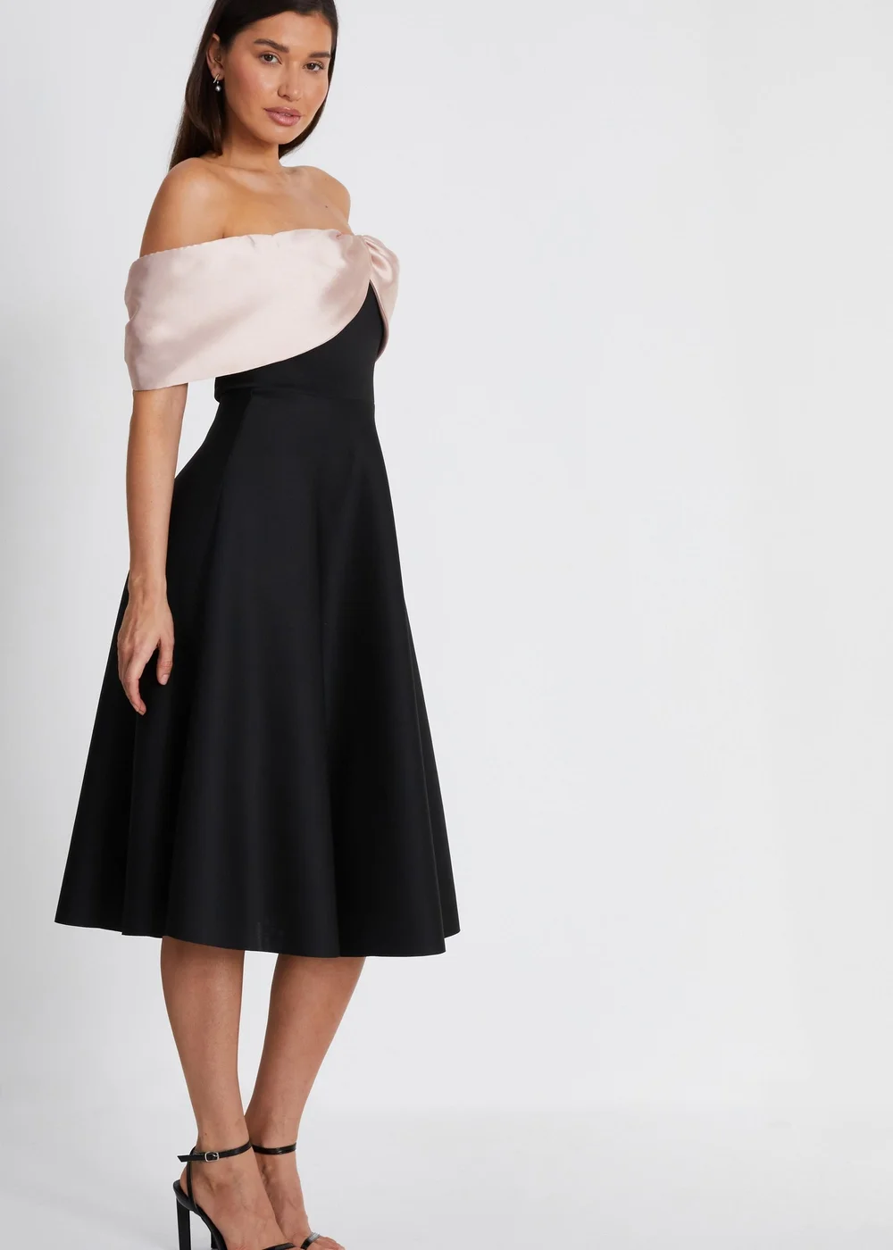 Quiz Black Bardot Midi Skater Dress - 4 Image 3