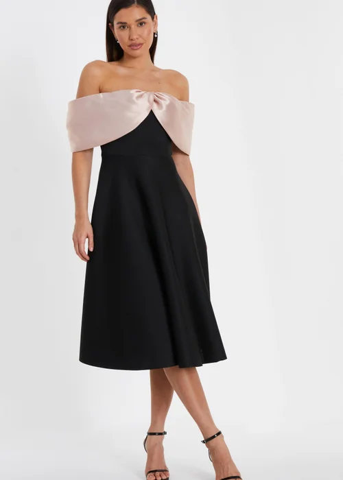 Quiz Black Bardot Midi Skater Dress - 4 Image 1
