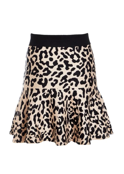 Quiz Black Leopard Print Knit Skirt - Extra small Image 5