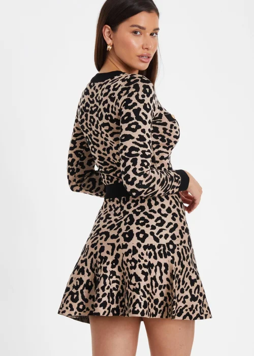 Quiz Black Leopard Print Knit Skirt - Extra small Image 2