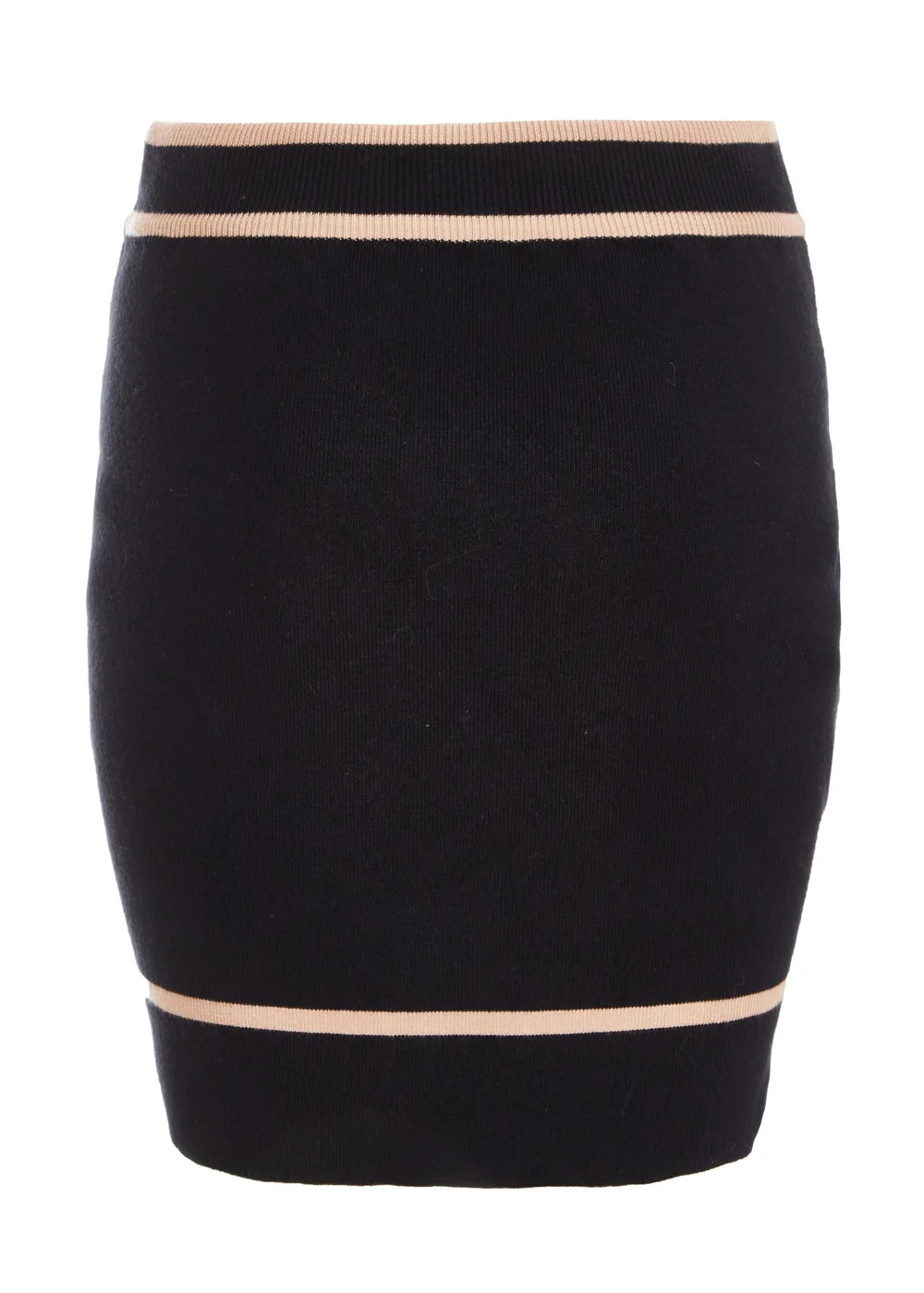 Quiz Black Knit Contrast Trim Mini Skirt - Small Image 5