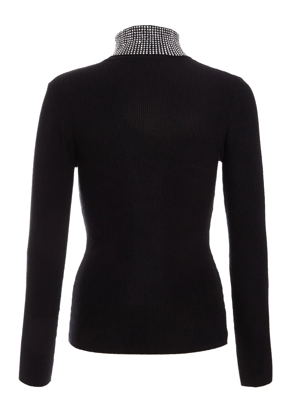 Quiz Black Diamante Turtle Neck Jumper - XS Image 5
