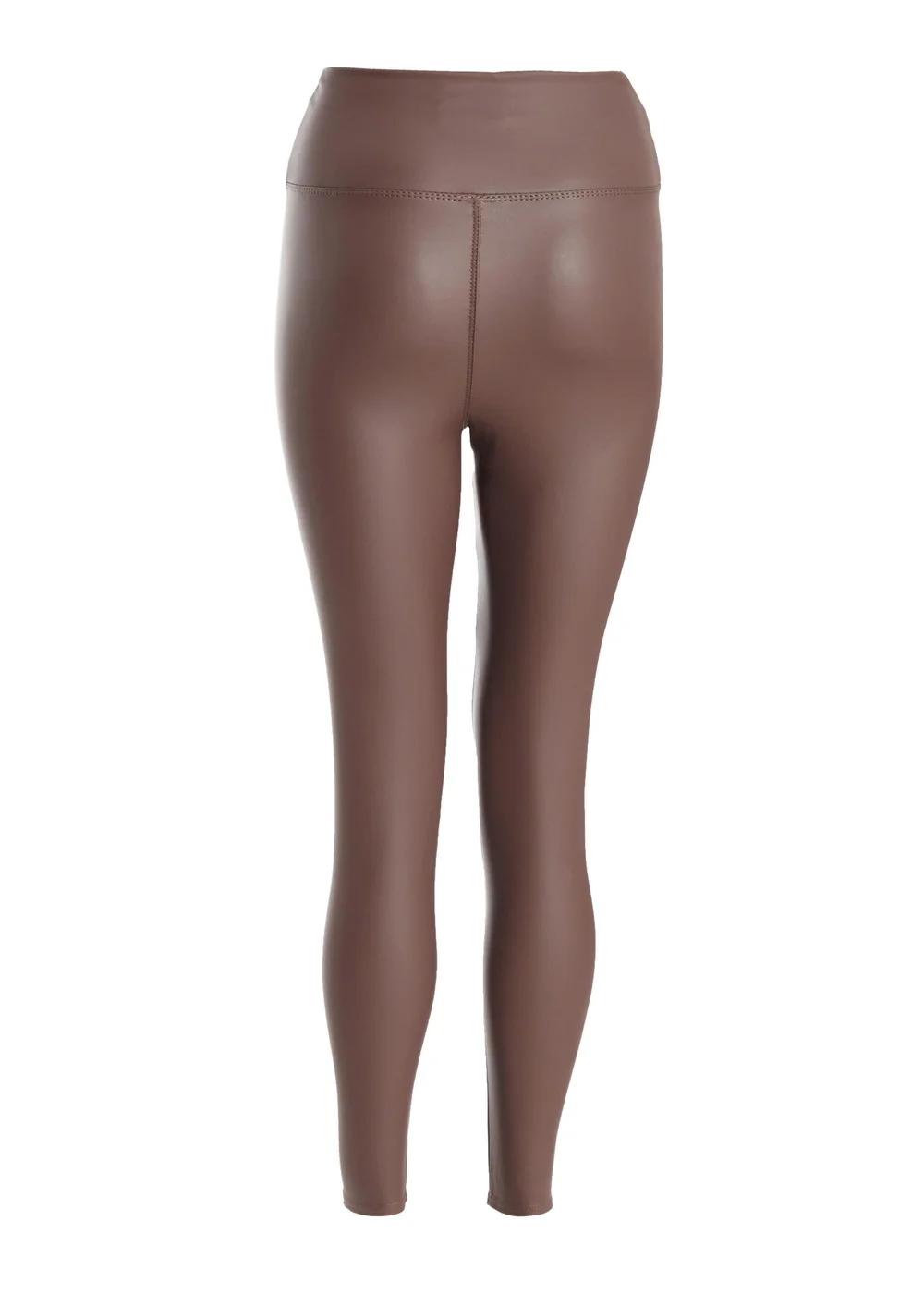 Quiz Brown Faux Leather Leggings - 6 Image 5