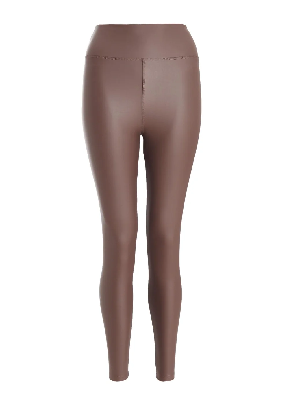 Quiz Brown Faux Leather Leggings - 6 Image 4