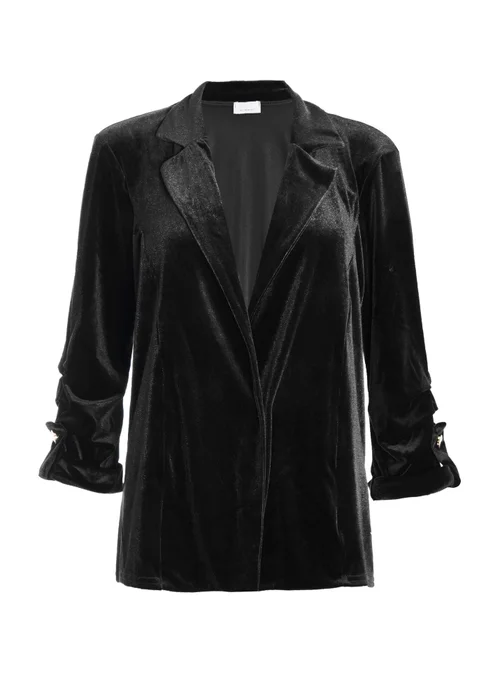 Quiz Black Velvet Blazer - 6 Image 4