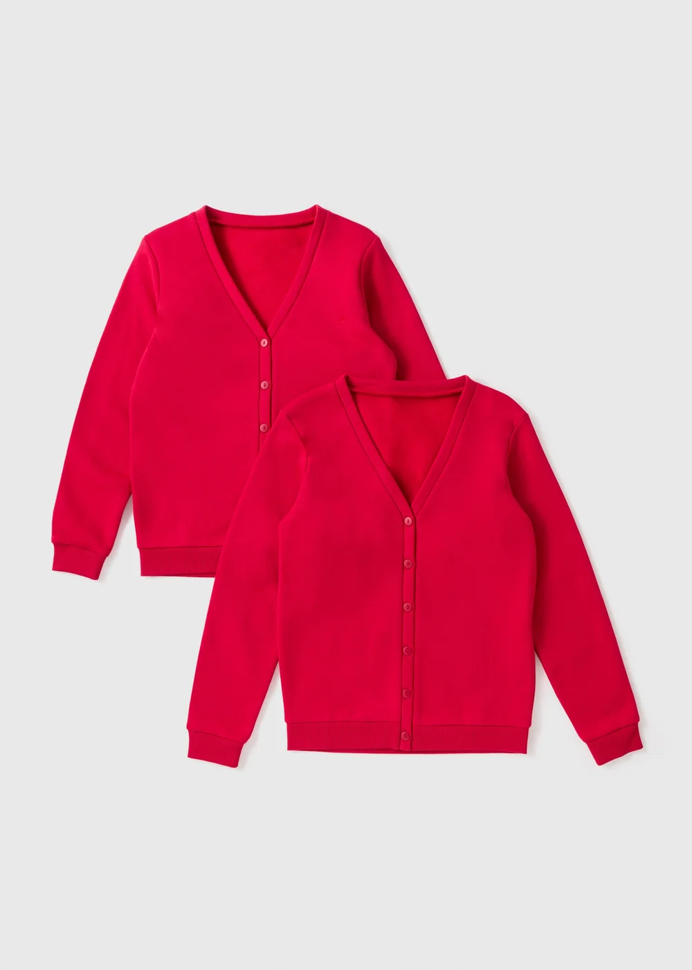 2 Pack Girls Red V-Neck Sweat Cardigans (3-13yrs) - 3 Yrs Image 1