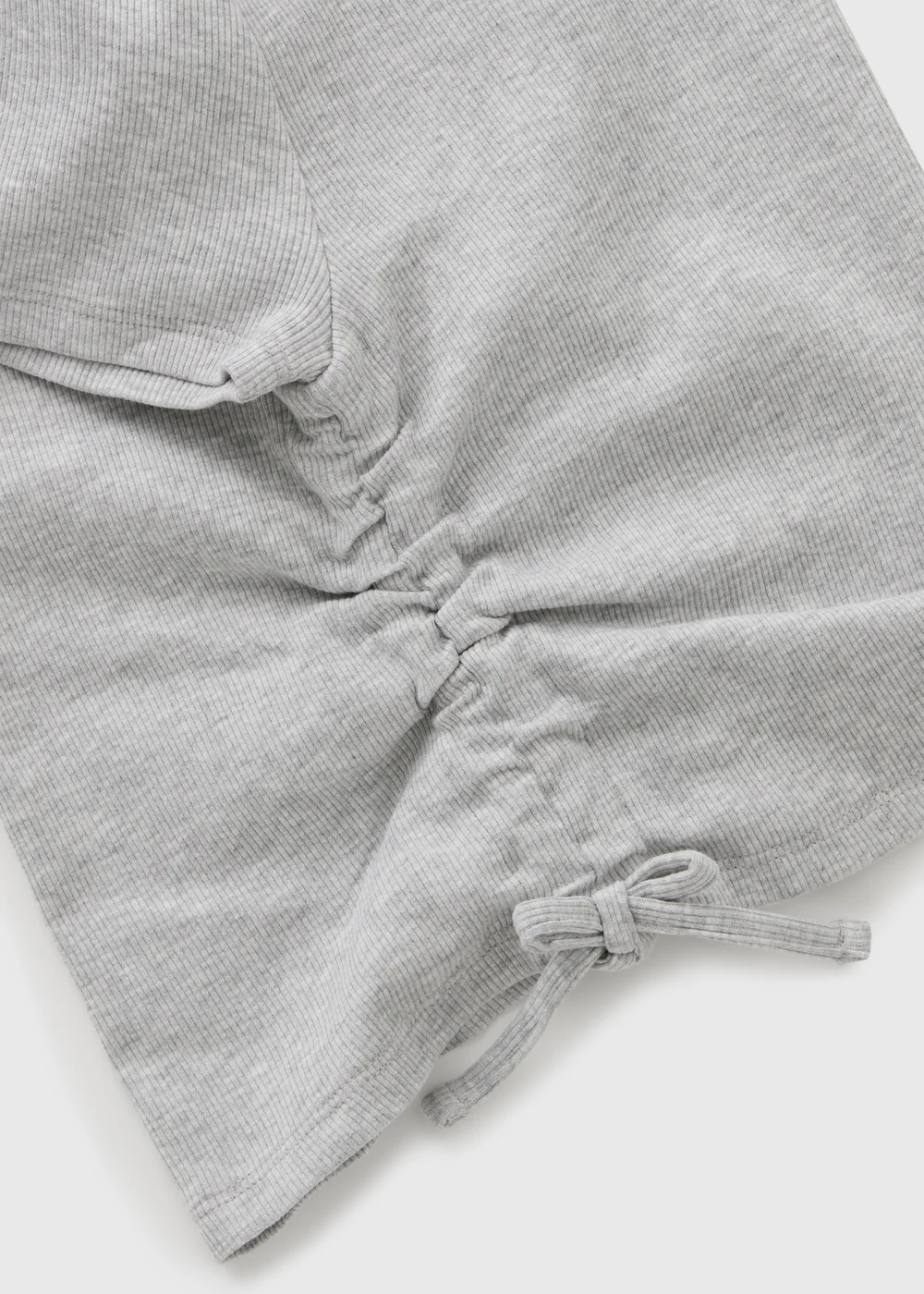 Girls Grey Ruched Top & Cycle Shorts Set (7-15yrs) - 7 Yrs Image 2