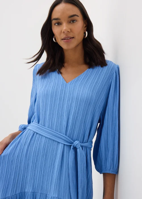 Et Vous Blue Textured Midaxi Dress - Size 8 Image 1