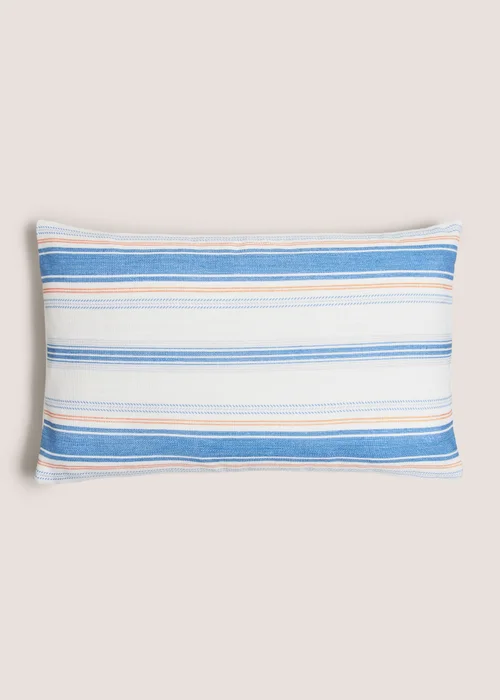 White Seaside House Cushion Image 2