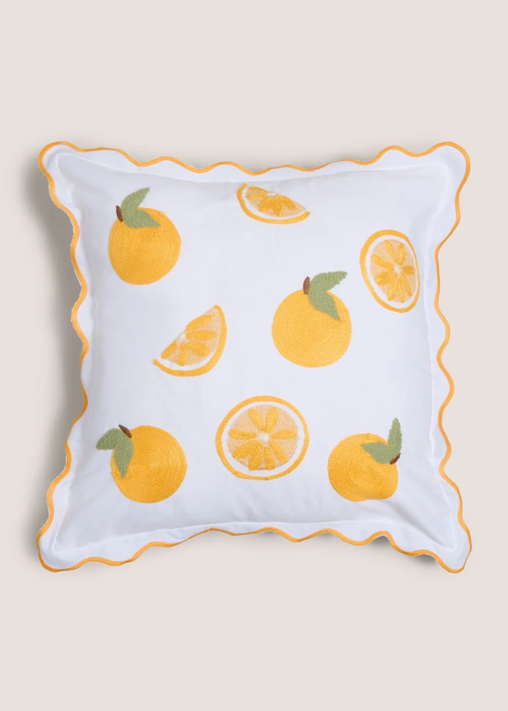 White Orange Cushion Image 1