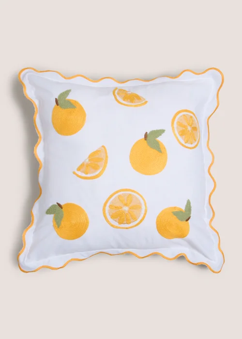 White Orange Cushion Image 1