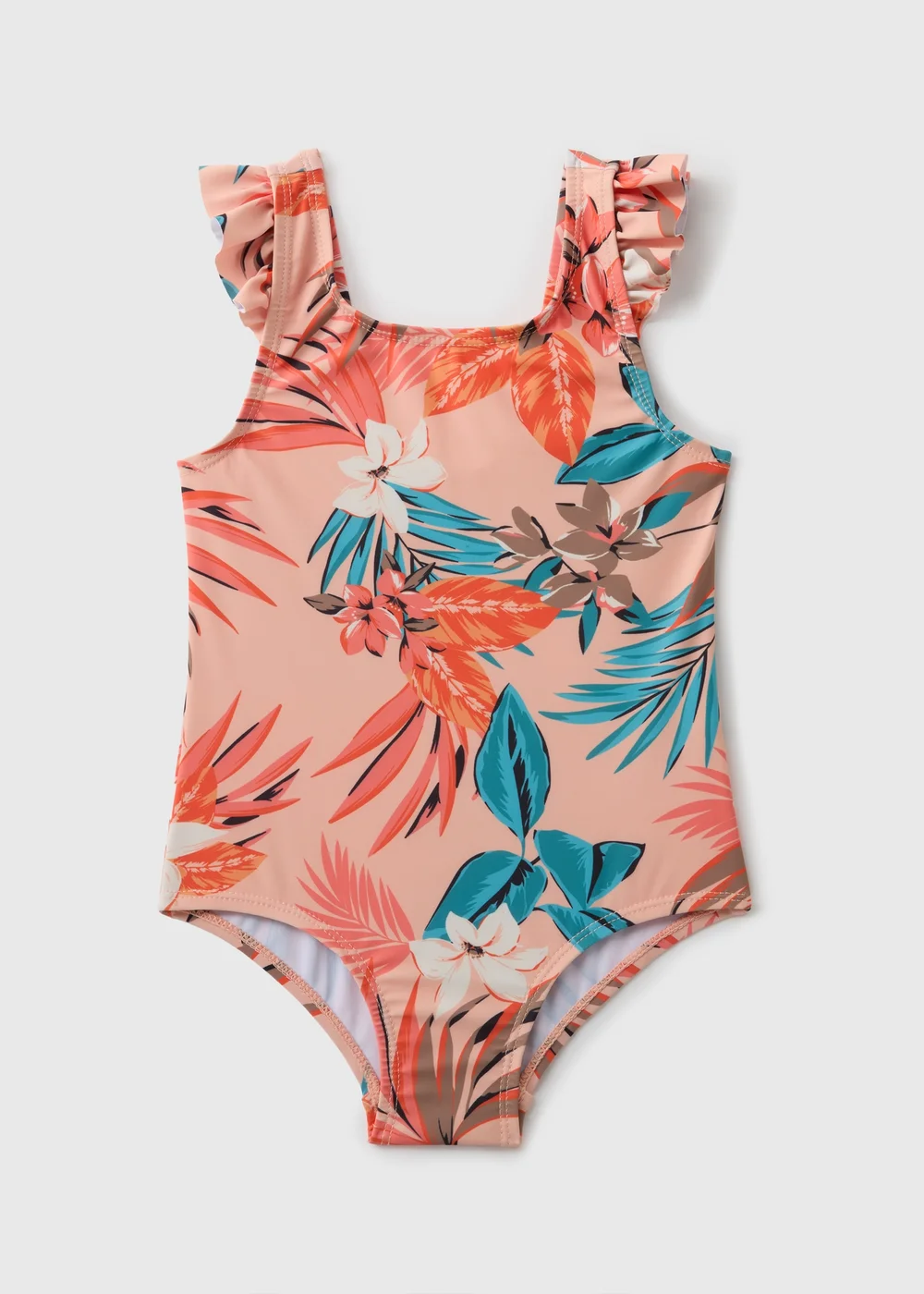Girls Coral Floral Swim Suit (1-7yrs) - 1-1.5 Yrs Image 1