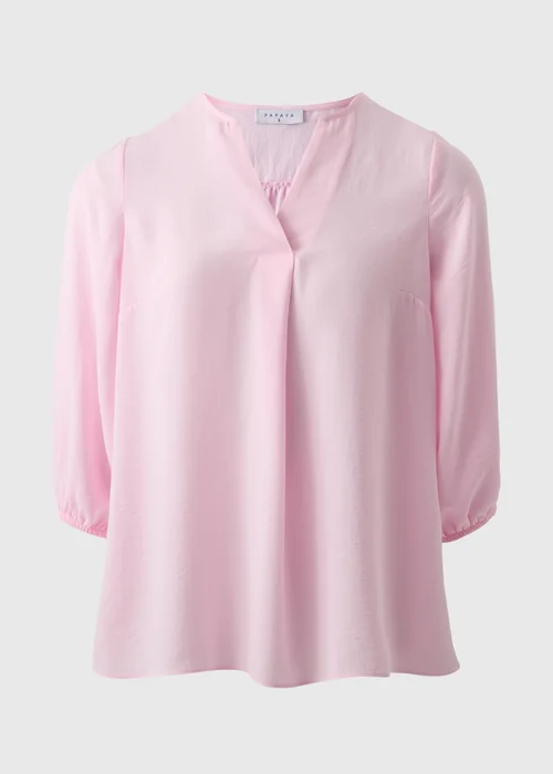 Pink V-Neck Airflow Blouse - 8 Image 3