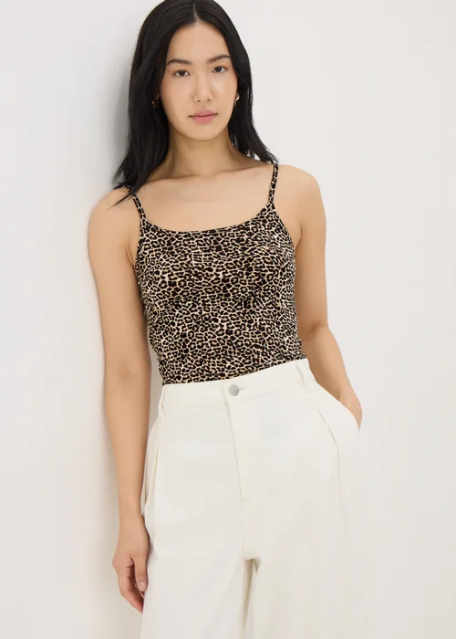 3 Pack Black Animal Print Cami Tops - 8 Image 1