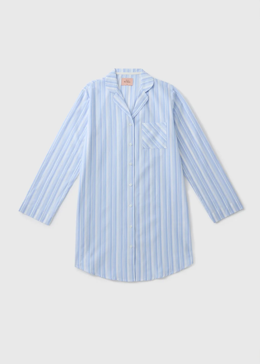 Blue Stripe Cotton Shirt Nightie - Size 8 Image 3