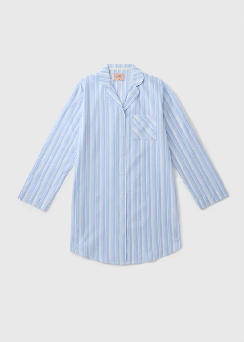 Blue Stripe Cotton Shirt Nightie - Size 8 Image 3