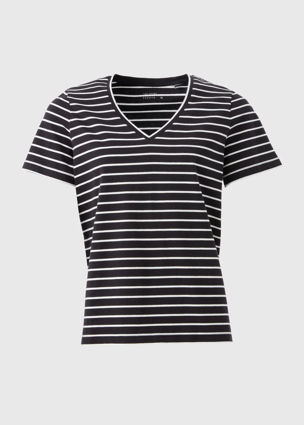 Black Stripe V-Neck Regular Fit T-Shirt - 8 Image 4