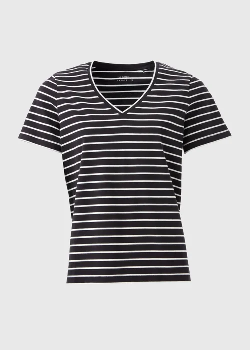 Black Stripe V-Neck Regular Fit T-Shirt - 8 Image 4