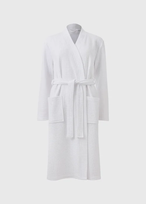 White Waffle Dressing Gown - Extra small Image 3