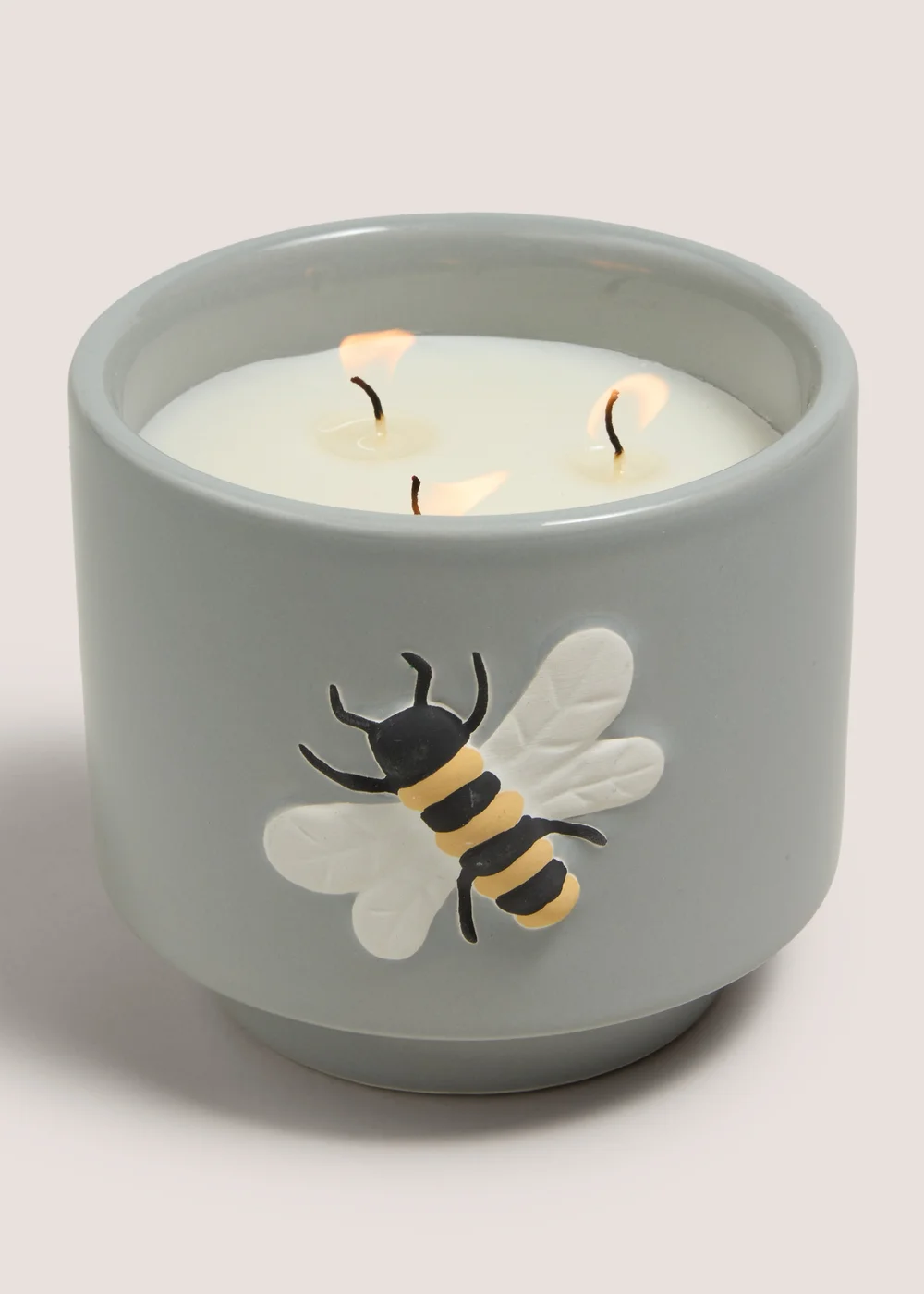 Grey Bee Candle Image 1