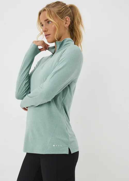 Souluxe Green Half Zip Top - S Image 1