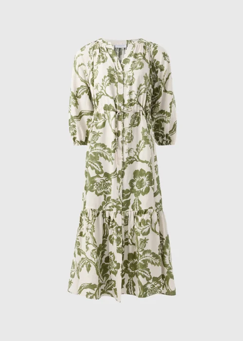 Green Floral Raglan Midi Shirt Dress - 8 Image 3