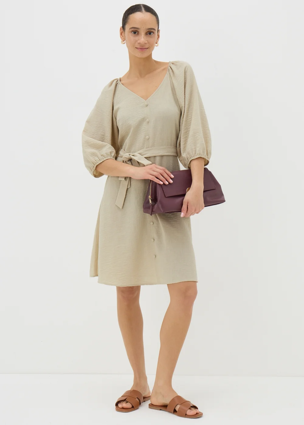 Stone Belted Mini Tea Dress - 8 Image 2