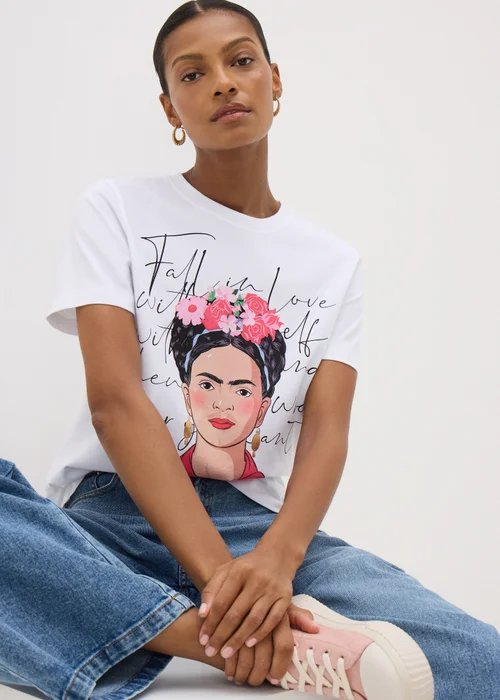 White Frida Kahlo T-Shirt - 8 Image 1