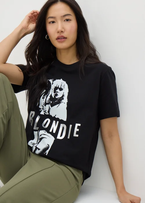 Black Blondie Monochrome Graphic T-Shirt - S Image 1